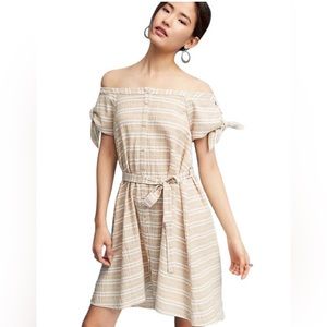 Anthropologie Corey Lynn Calter striped dress tie sleeve button front dress